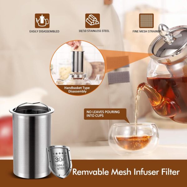 Glass Teapot with Removable Infuser - Image 2