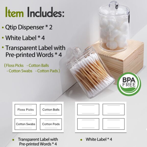 2 PACK Acrylic Qtip Holder - Image 2