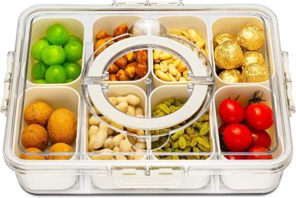 Divided Serving Tray with Lid and Handle