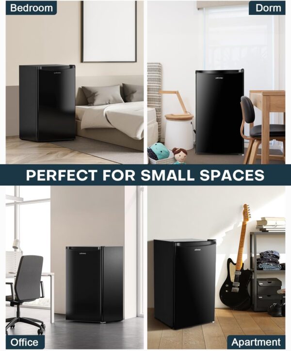 Upstreman 3.2 Cu.Ft Mini Fridge with Freezer - Image 4