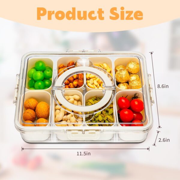 Divided Serving Tray with Lid and Handle - Image 2