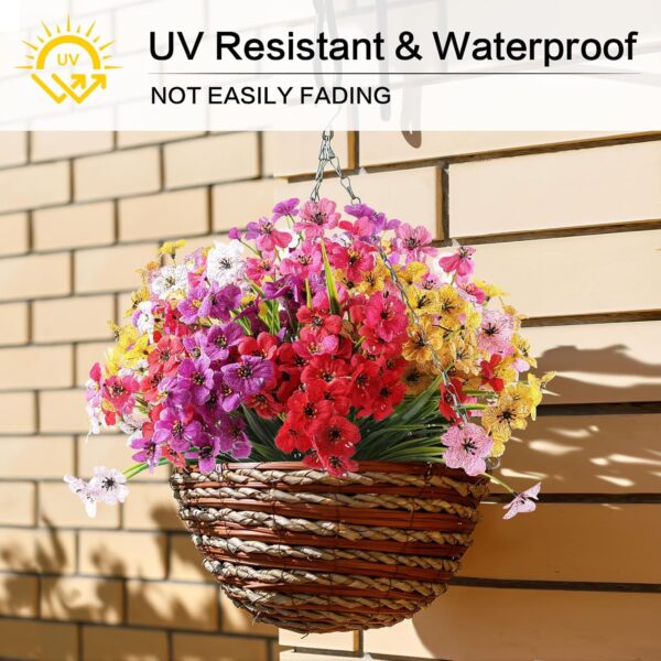 24 Bundles Artificial Flowers for Outdoor - Image 3