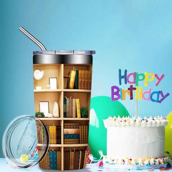 Library Bookshelf Tumbler Mug - Image 2