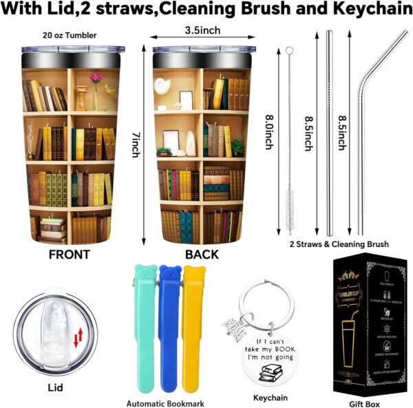 Library Bookshelf Tumbler Mug - Image 4
