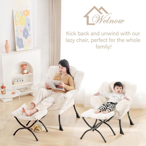 Welnow Lazy Chair with Ottoman - Image 4