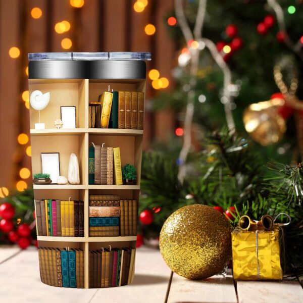 Library Bookshelf Tumbler Mug - Image 5
