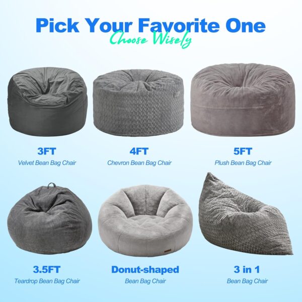 Hobestluk 3 in 1 Bean Bag Chair - Image 5