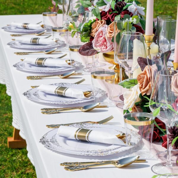 Nervure 350PCS Gold Plastic Plates - Image 5
