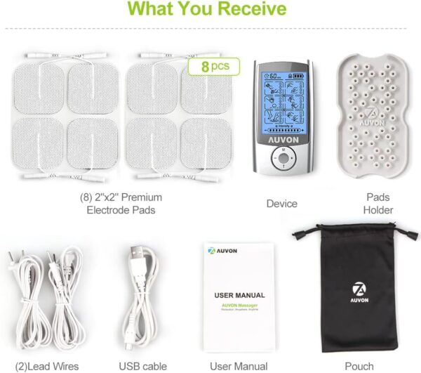 AUVON Rechargeable TENS Unit Muscle Stimulator - Image 5